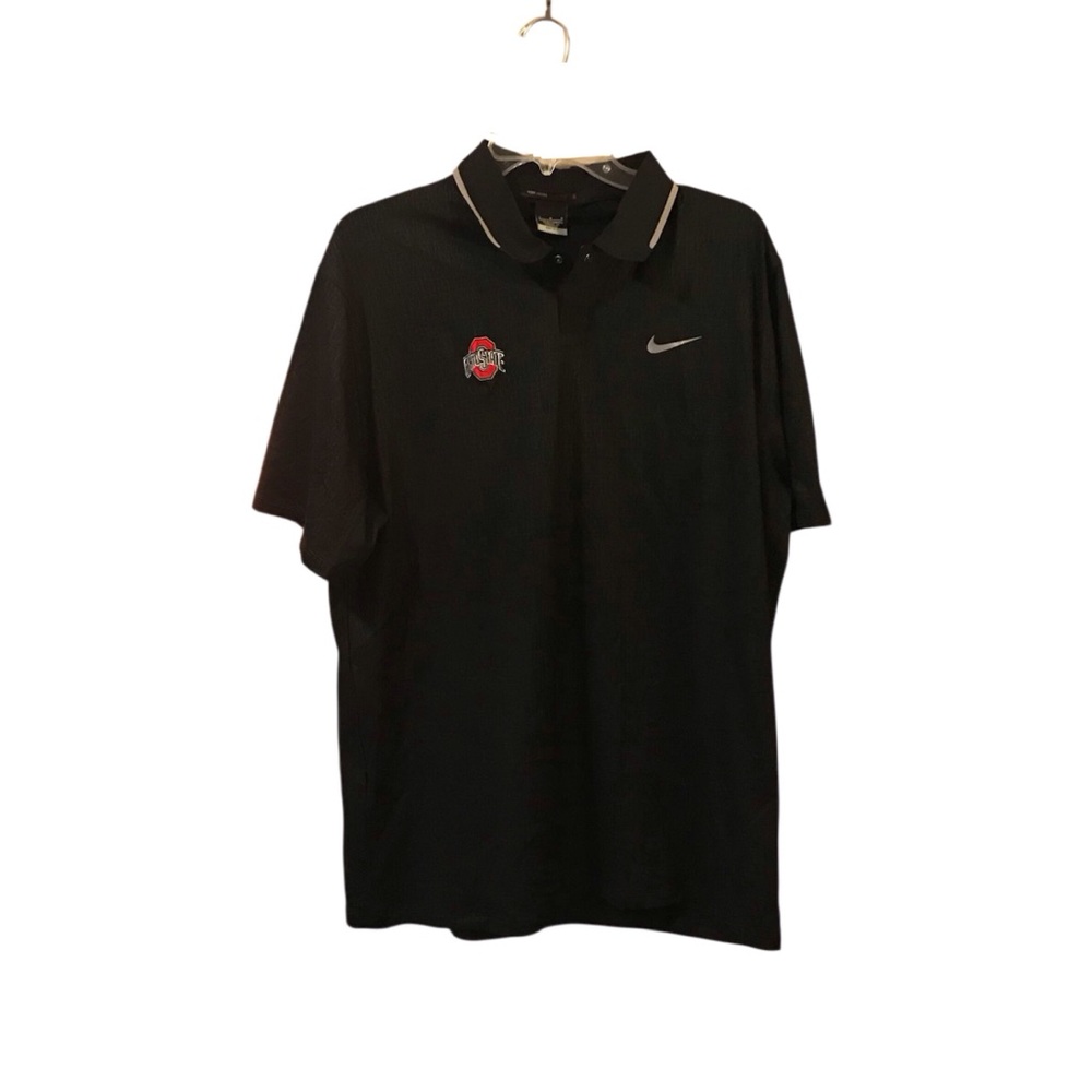 Nike Ohio State Buckeyes Black Men’s Polo Shirt Large Tiger Woods Collection